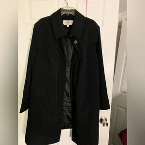 Donatello Black 3/4 Length Trench Coat